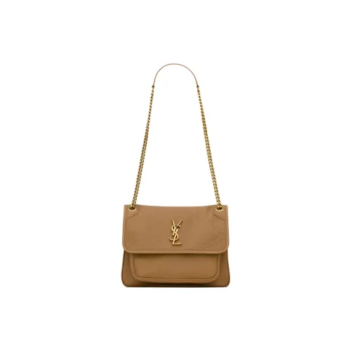 SAINT LAURENT Niki Lambskin Portable Crossbody Bag Shoulder Bag Women's Brown