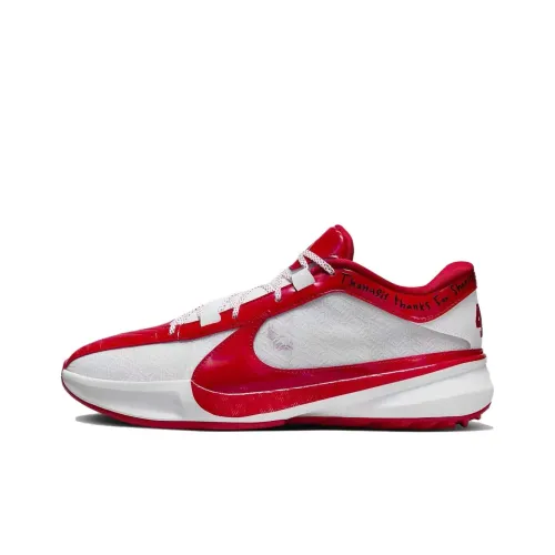 Nike Freak 5 Low Топ Баскетбольные кроссовки Мужской Белый Красный