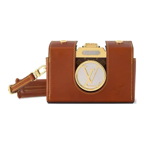 LOUIS VUITTON Основная часть кожа мягкая коробка через плечо сумка мини женская коричневая