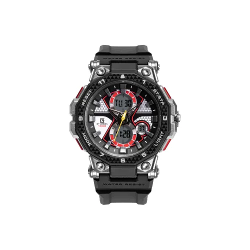 GT DESIGN Черный Warrior Кварцевый Механизм Часы Мужские Часы Черный Циферблат