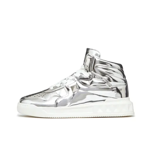 Valentino One Stud MID Топ Стильные Скейтбординги Мужской Серебряный