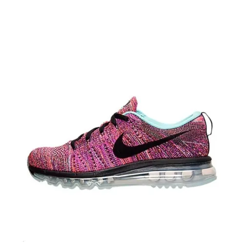 Nike Air Max Flyknit Амортизация Износостойкие Низкие Кроссовки для Бега Унисекс Розовые