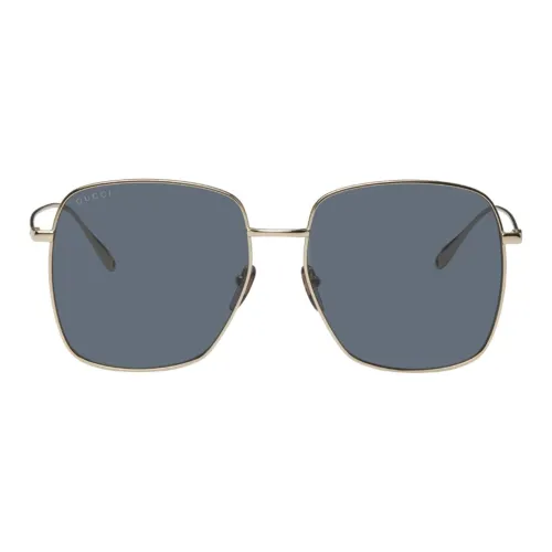 GUCCI Металл Нерегулярная форма Солнцезащитные очки Мужской Золотой