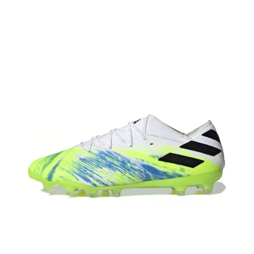 Adidas Nemeziz AG Искусственный газон Амортизация Износостойкие футбольные бутсы Мужские Белые