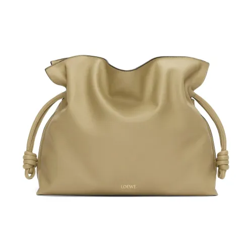 LOEWE Flamenco Napa Голень Кожа Одно плечо Клатч Большой Женские Глина Зеленый