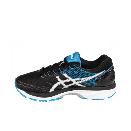 ASICS Гель Nimbus 18 Устойчивый к истиранию Дышащие Низкие Кроссовки для Бега Мужские Черный Синий Многоцветный