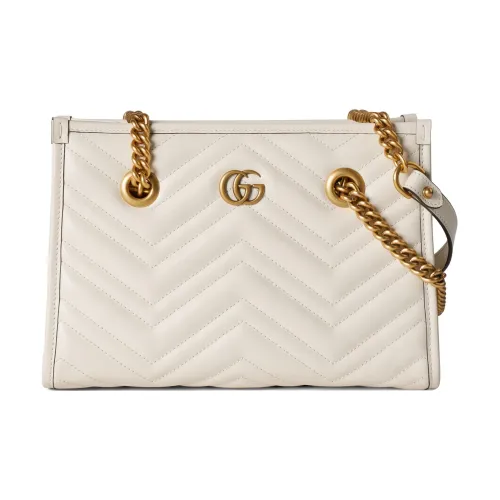 GUCCI GG Marmont Кожа Тоут Сумка Сумка для покупок Портативная Сумка через плечо Маленькая Сумка через плечо Женская Белая