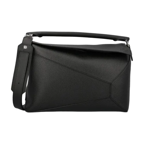 LOEWE Пазл Классический Телячья кожа Сумка через плечо Сумка Большая Женская Черная