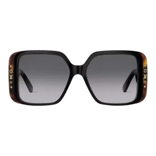 LOUIS VUITTON Ацетат Нерегулярная форма Солнцезащитные очки Женские Черный