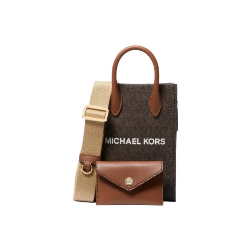 MICHAEL KORS Mirella Холст Сумка Цветовая Комбо Холст Сумка Сумка через плечо Экстра Маленькая Женская Коричневая