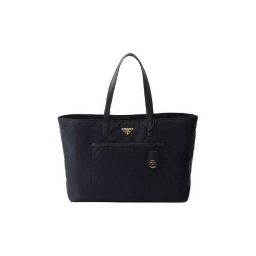 PRADA RE Edition Переработанный нейлон с кожей Saffiano сумка Tote сумка для покупок сумка большая женская синяя