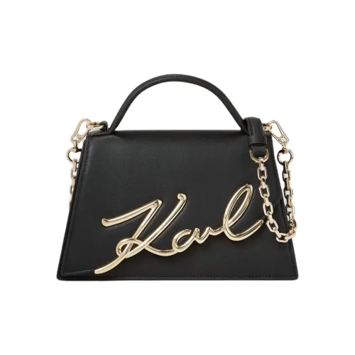 Karl Lagerfeld Коровья кожа Сумка Сумка через плечо Сумка через плечо Средний Женская Черный Золотой