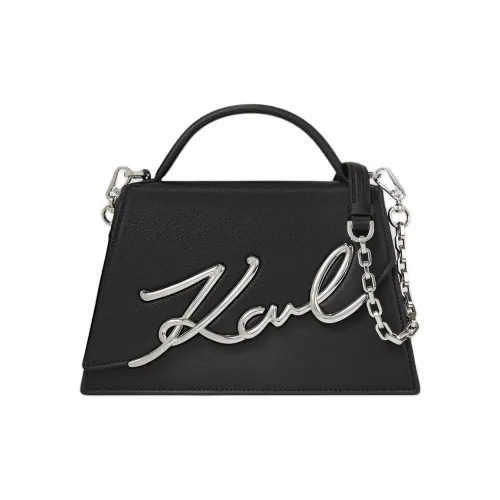 KARL LAGERFELD Сумка через плечо из коровьей кожи сумка среднего размера женская черная и никель