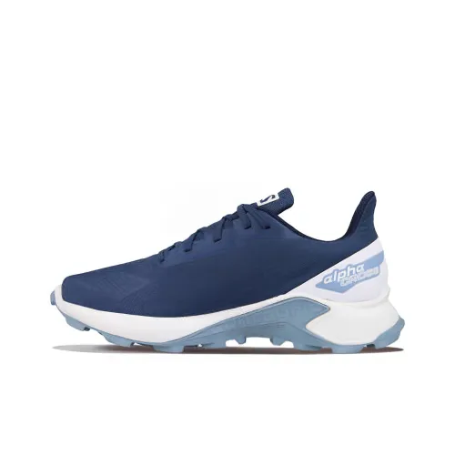 SALOMON Alphacross Blast Gore Tex GT Устойчивый к истиранию Дышащий Низкий Верх Походная обувь Мужская Синий Белый