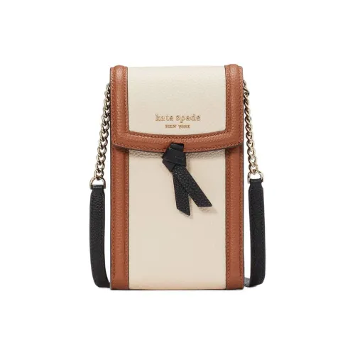 Kate Spade Knott Зернистая текстура кожа чехол для телефона сумка через плечо женский коричневый