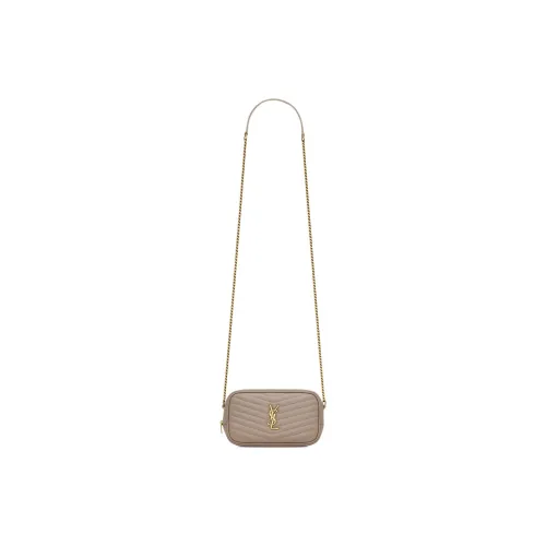 SAINT LAURENT Телячья кожа Camera Сумка Сумка через плечо Сумка на плечо Женская Серый Коричневый