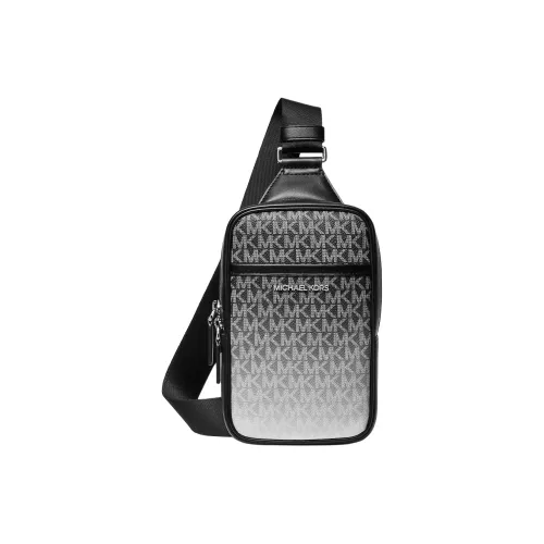 MICHAEL KORS Покрытый холст Одно плечо Через плечо Бананка Сумка-слинг Средний Мужской Черный