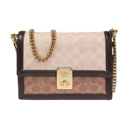 COACH Hutton Кожа Маленькая Квадратная Сумка Сумка через плечо Маленькая Женская Коричневая Черная Многоцветная