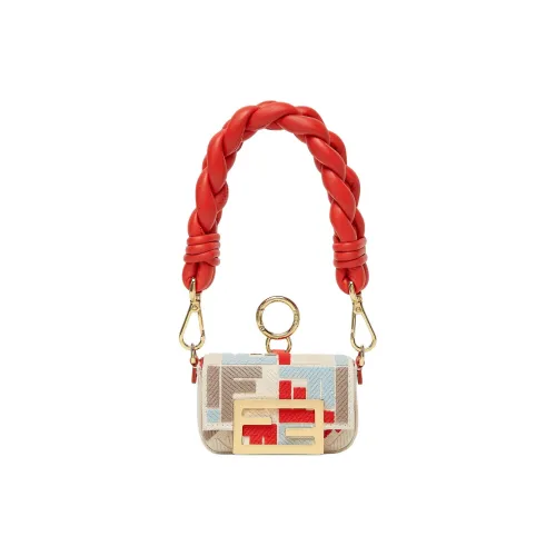 FENDI Baguette Холст Багет Сумка Одной Руки Сумка Мини Женская Многоцветная