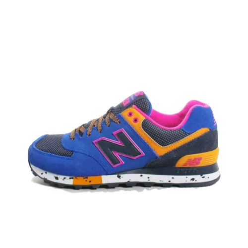 New Balance NB 574 Устойчивые к истиранию низкие беговые кроссовки унисекс синие и оранжевые