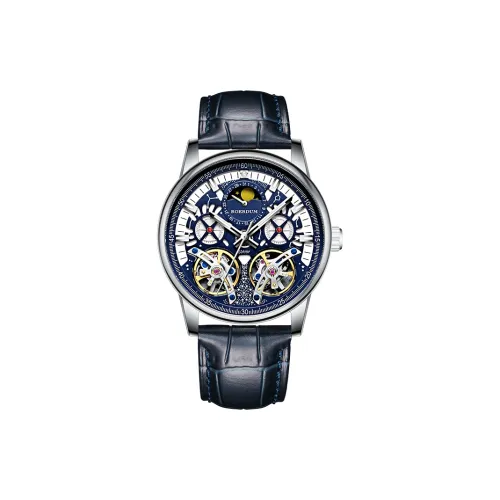 ROERDUM Big Dipper Collection Двойной FLY Reel Автоматический механический механизм Часы с ременем из натуральной кожи