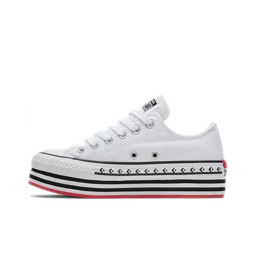 Converse Chuck Taylor All Star Платформа Layer Low Топ Кеды Женские Белые