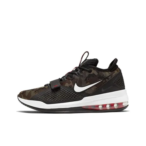 Nike Air FORCE Ma Low Shock Absorbers Slip-Resistant Low Top Баскетбольные кроссовки Мужские Черные Красные Камуфляж