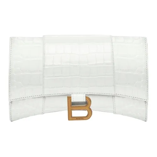 Balenciaga HOURGLASS Коровья кожа Сумка Hourglass Сумка через плечо Женская Белая