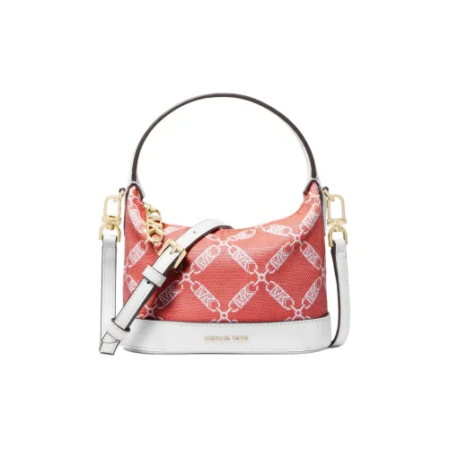 MICHAEL KORS Wythe Сумка из ткани с коровьей кожей Спилок Сумка через плечо Сумка через плечо Маленькая Женская Кораллово-красный и Белый