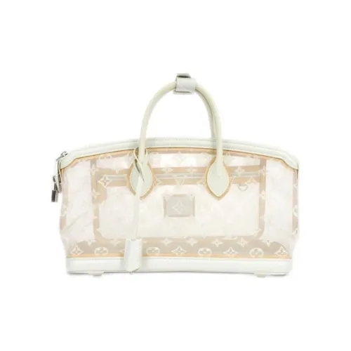 LOUIS VUITTON Марля с кожаными вставками сумка женская белая