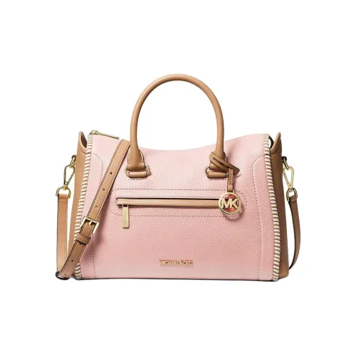 MICHAEL KORS Carine Litchi Grain Leather Crossbody Bag Handbag Large Women's Pink Brown