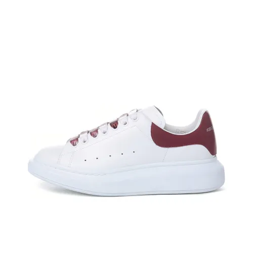 Alexander McQueen Oversized Sneaker Low Топ Стильные Скейтбординги Мужской Белый Гранатовый Красный