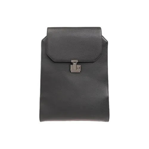 EMPORIO ARMANI Рюкзак из крупнозернистой коровьей кожи мужской черный