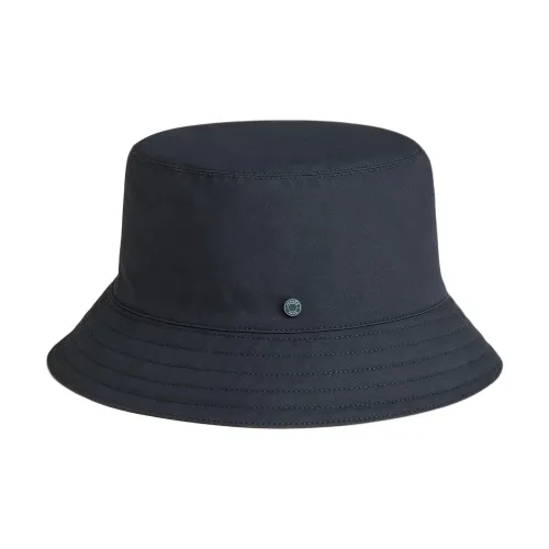 HERMES Холст Хлопок Шелк Район Шляпы ведра Мужской Синий