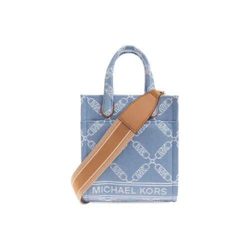 MICHAEL KORS Gigi Хлопок Тоут Сумка Сумка для покупок Сумка Сумка через плечо Сумка через плечо Маленькая Женская Синяя