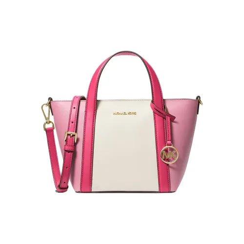 MICHAEL KORS Покрытый холст Тоут Сумка Сумка для покупок Сумка через плечо Сумка Маленькая Женская Розовая и Экрю