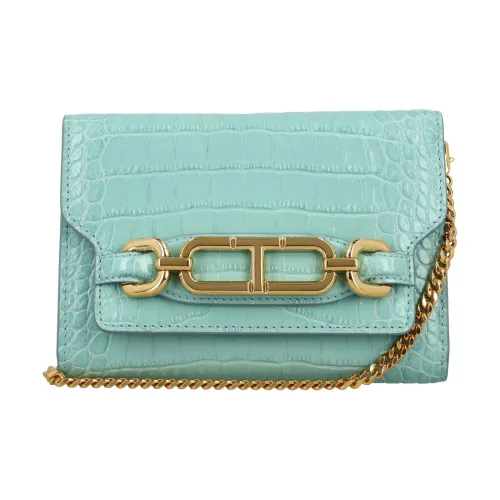 TF Телячья кожа Сумка через плечо Сумка на плечо Женская Светлая Светло-бирюзовый Каменный цвет