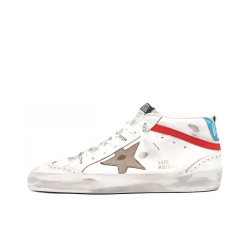 Golden Goose Mid Star Стильные Скейтбординги Мужской Белый Эффект Потертости Позиционирование Стиля