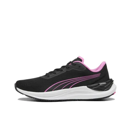 PUMA Electrify Nitro 3 Slip-Resistant Abrasion-Resistant Низкие Кроссовки для Бега Женские Черные Розовые