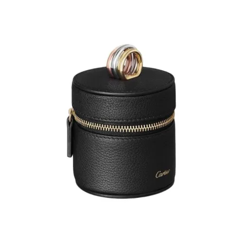 Cartier Trinity Series Телячья кожа Сумка через плечо Мини Женская Черная