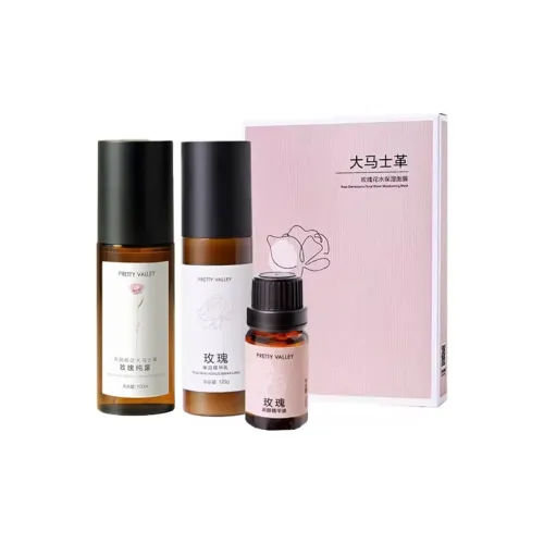 PRETTY VALLEY Розовый Красота Набор OF Четыре Essence Масло 10 мл + Гидросол 100 мл + Маска 5 Планшетов Коробка + Essence Молоко 120 г