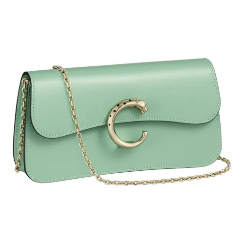 Cartier Panthère De Cartier Телячья кожа Сумка через плечо Сумка на плечо Мини Женская Шалфейно-зеленый