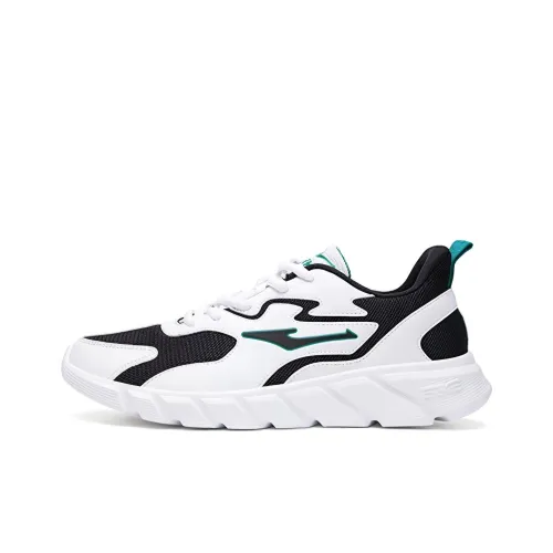 Erke Shock Absorbers Slip-resistant Abrasion-resistant Low Top Casual Running Shoes Men's True White Эрке Шок Абсорберы Противоскользящие Устойчивые к износу Низкий Топ Повседневные Беговые Кроссовки Мужские Истинно Белые