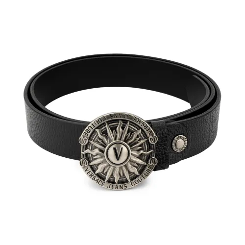 Versace Jeans Couture Ремни из коровьей кожи, черные, мужские