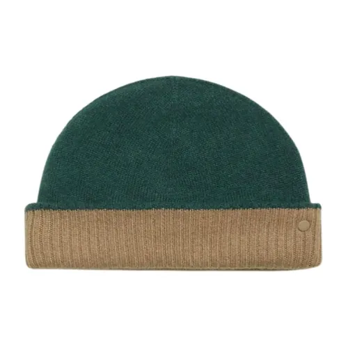 HERMES Кашемир Резина Шапки-бини Мужской Зеленый Бежевый