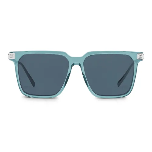 LOUIS VUITTON Ацетат Квадратные Солнцезащитные Очки Унисекс Серебряные