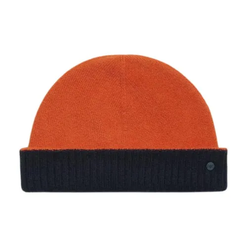 HERMES Кашемир Резина Шапки-бини Мужской Оранжевый Синий
