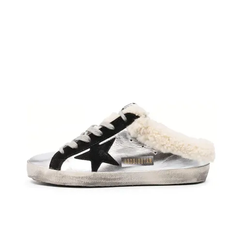 Golden Goose Супер Звезда Sabot Резиновая подошва Домашние тапочки Женские Серебристые