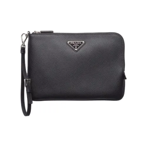 PRADA Кожа Клатч Маленький Мужской Черный