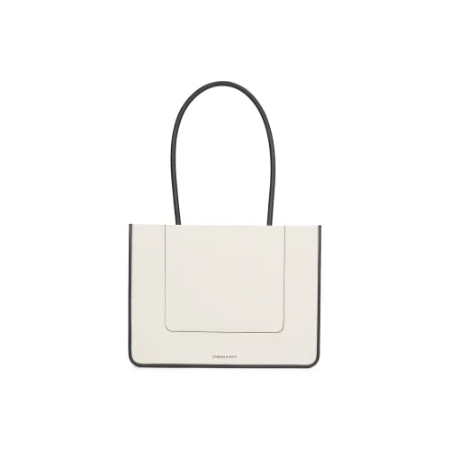 CHARLES KEITH ПУ (полиуретан) Сумка-тоут Сумка для покупок Сумка через плечо Большая женская Кремово-молочный белый черный